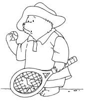 coloriage l ours paddington et sa raquette percee